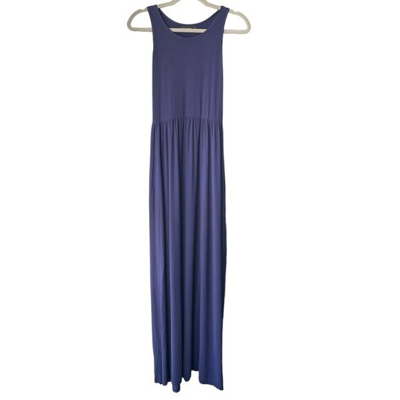 Raisevern Navy Blue Summer Sleeveless Maxi Dress Dress with Pockets Size M - Picture 1 of 3